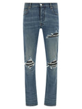 Blaue Baumwoll-Skinny-Jeans Amiri