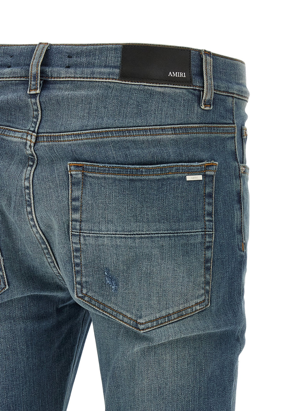 Blaue Baumwoll-Skinny-Jeans Amiri
