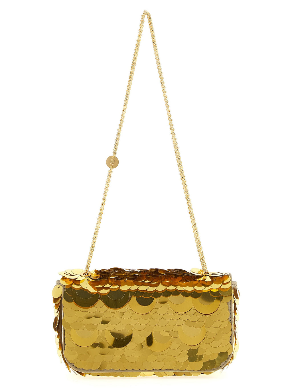 Goldfarbene Schultertasche aus Polyester Paco Rabanne