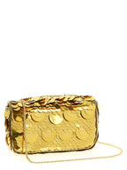 Goldfarbene Schultertasche aus Polyester Paco Rabanne