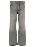 Graue Jeans aus Baumwolle im Relaxed Fit Off-White