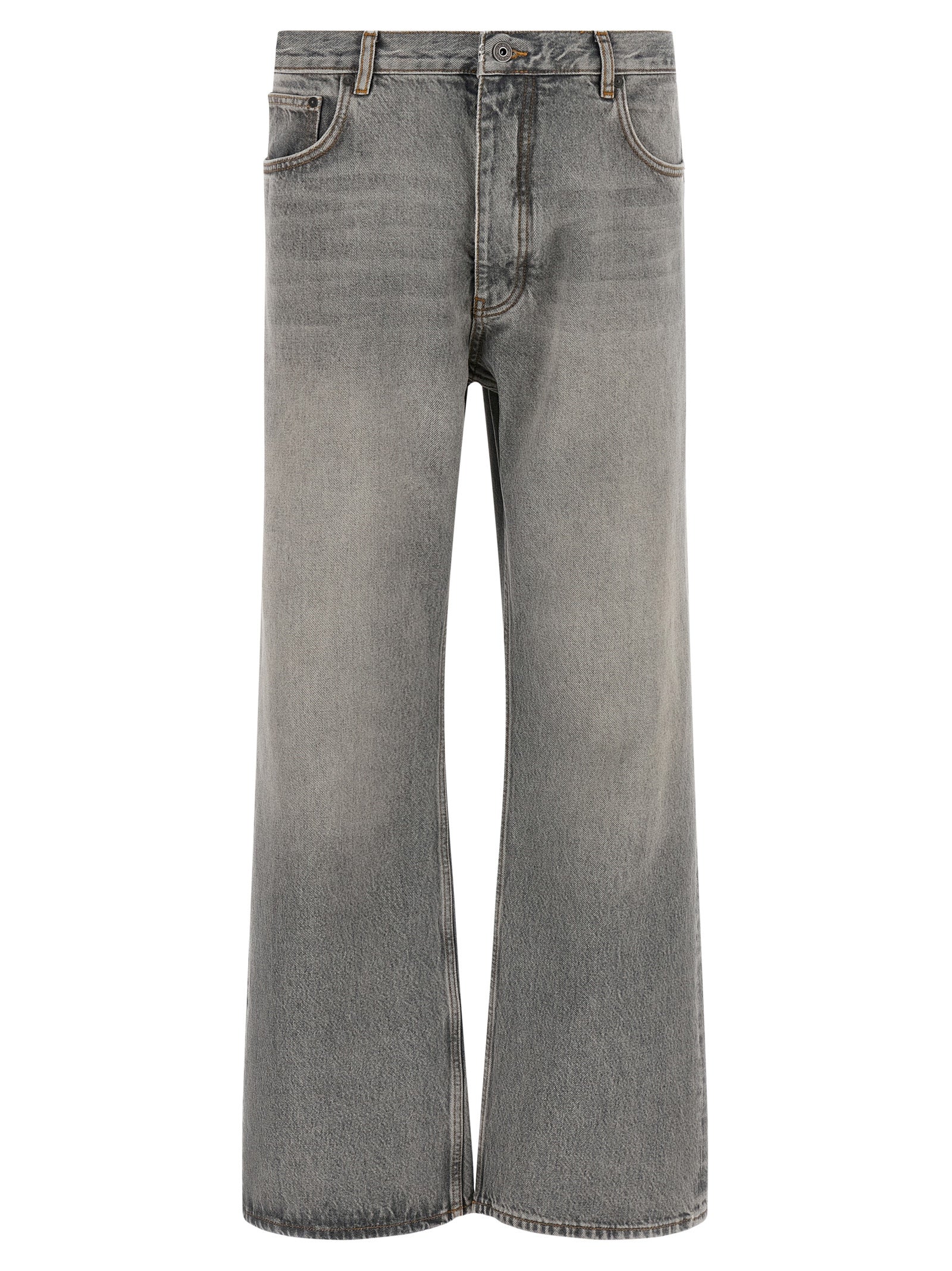 Graue Jeans aus Baumwolle im Relaxed Fit Off-White