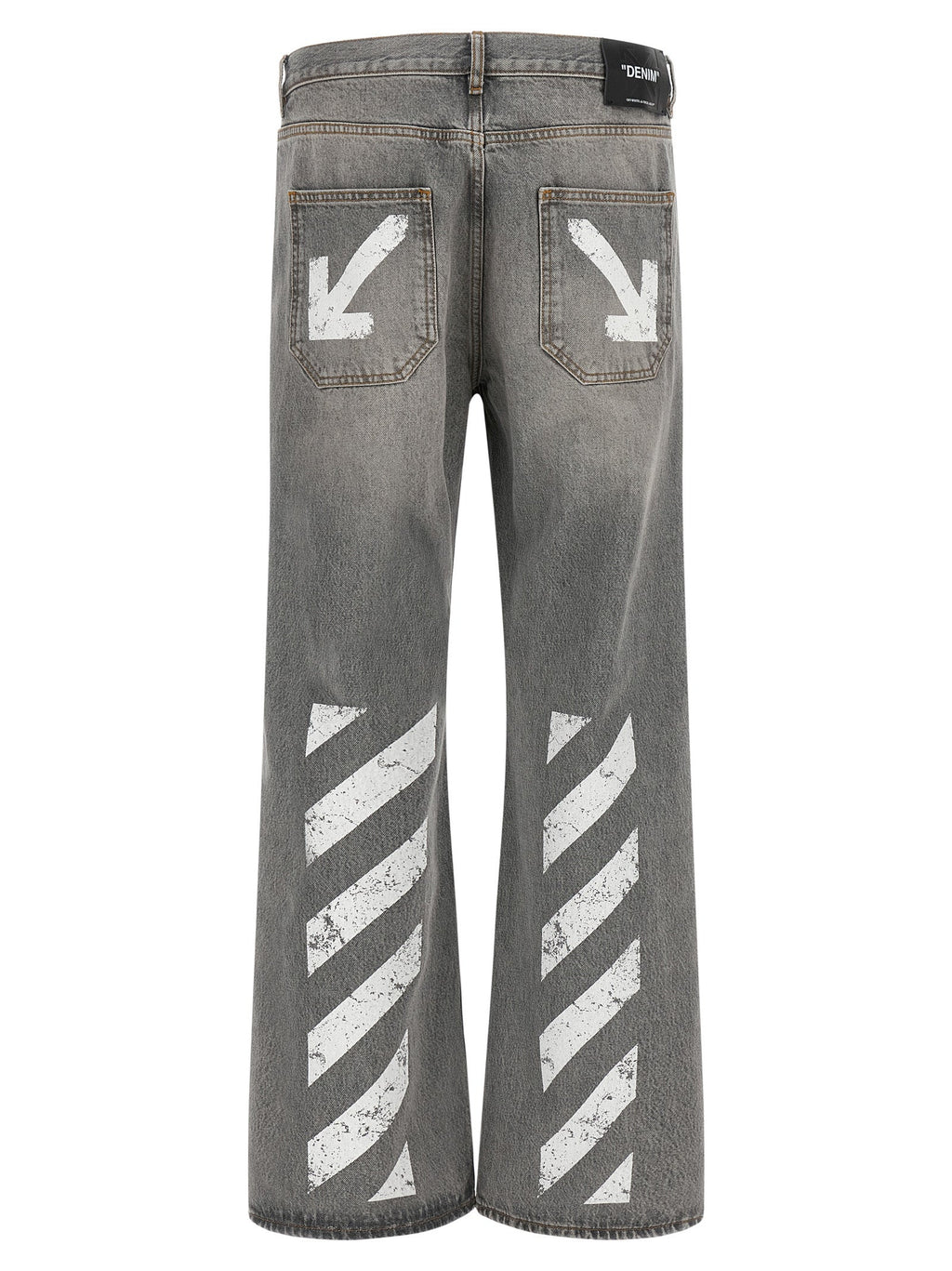 Graue Jeans aus Baumwolle im Relaxed Fit Off-White