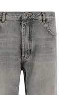 Graue Jeans aus Baumwolle im Relaxed Fit Off-White