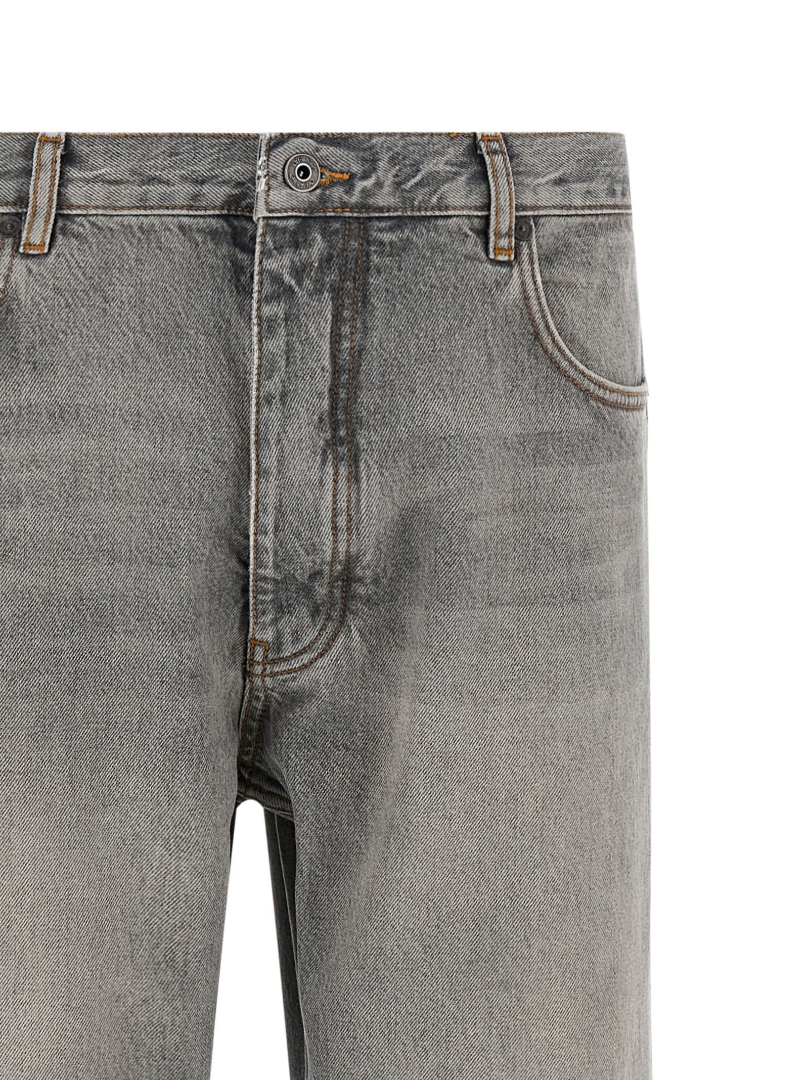 Graue Jeans aus Baumwolle im Relaxed Fit Off-White