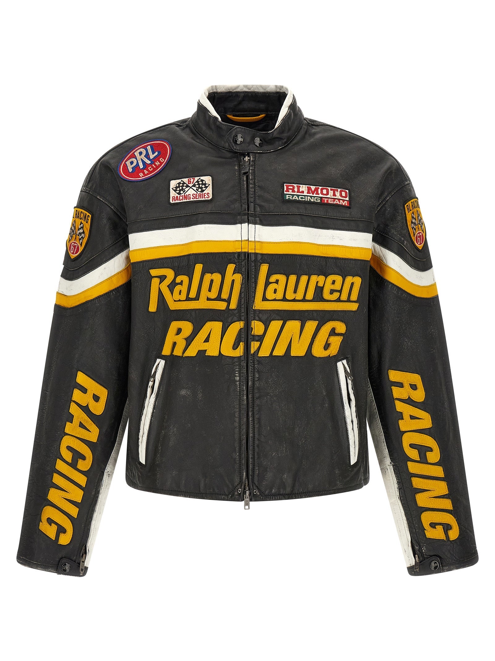 Schwarze Lederjacke aus Rindsleder Polo Ralph Lauren