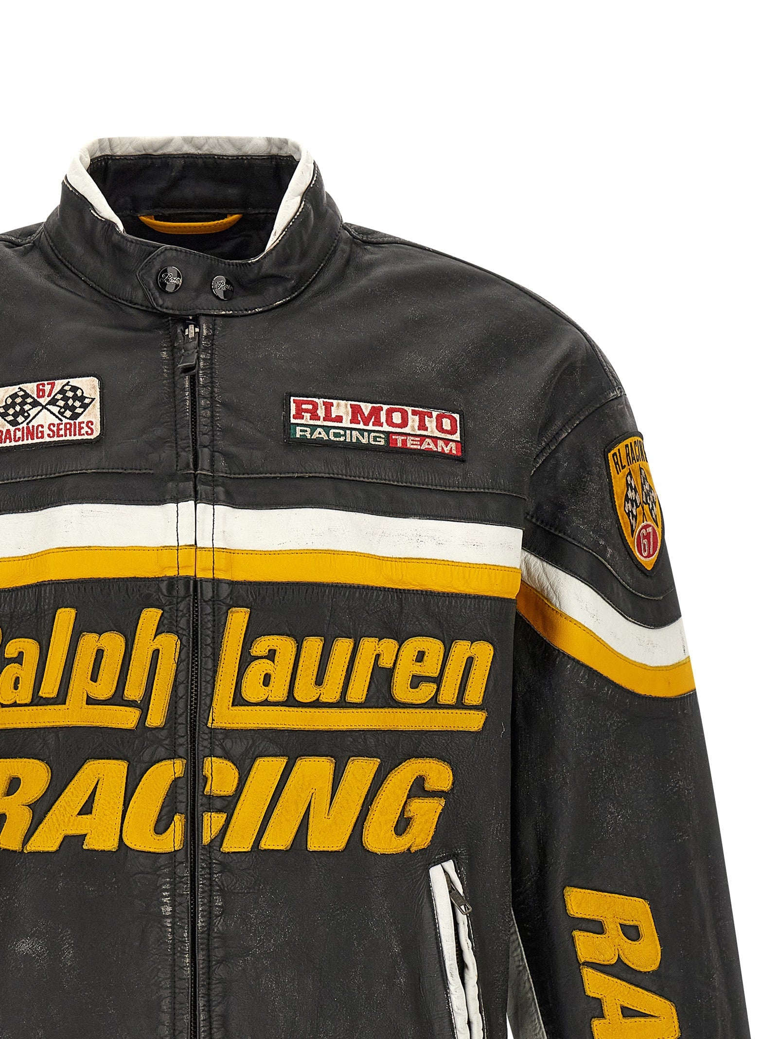 Schwarze Lederjacke aus Rindsleder Polo Ralph Lauren