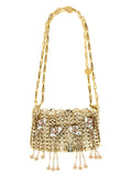 Schultertasche aus goldfarbenem Edelstahl Paco Rabanne