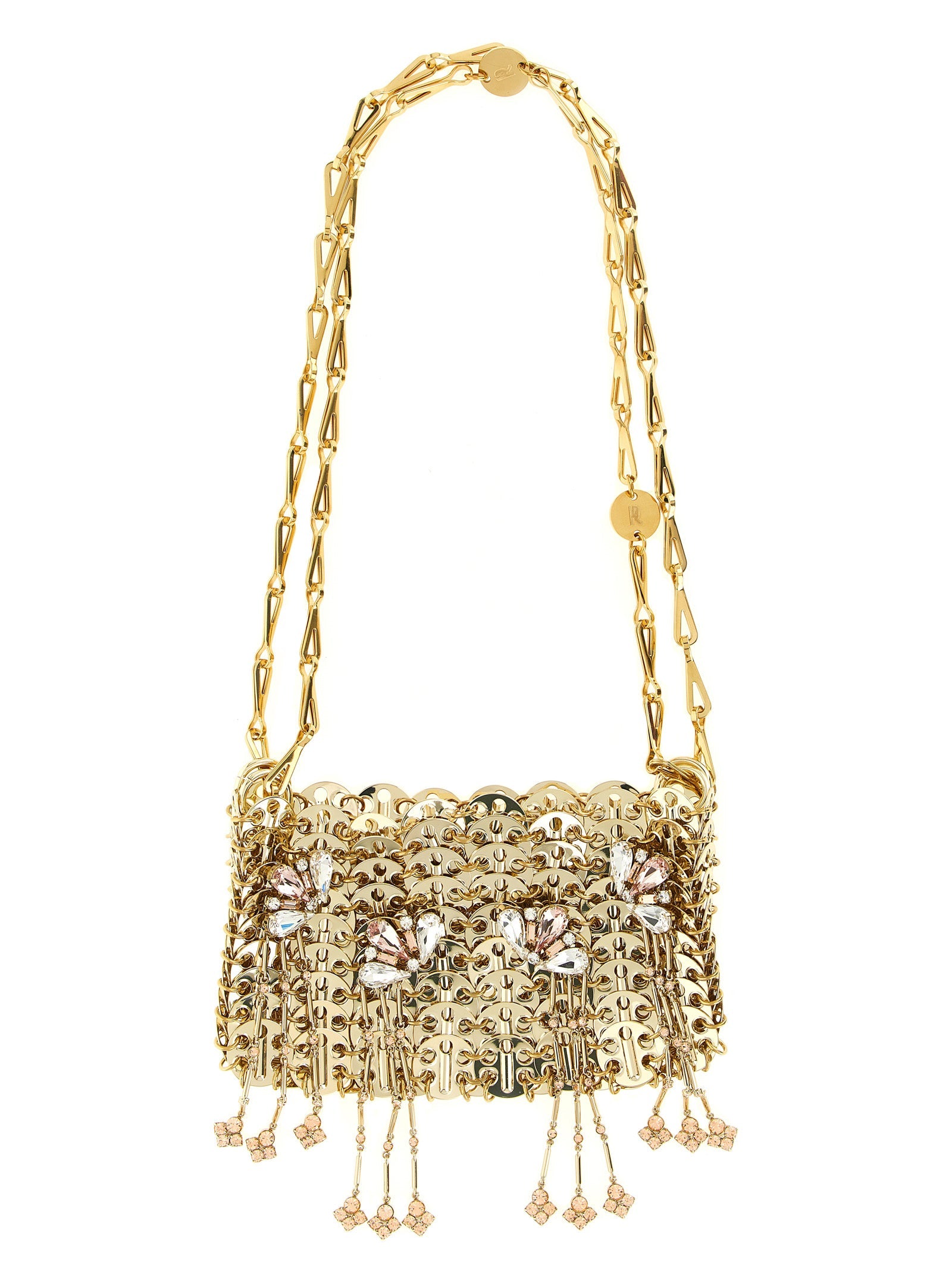 Schultertasche aus goldfarbenem Edelstahl Paco Rabanne