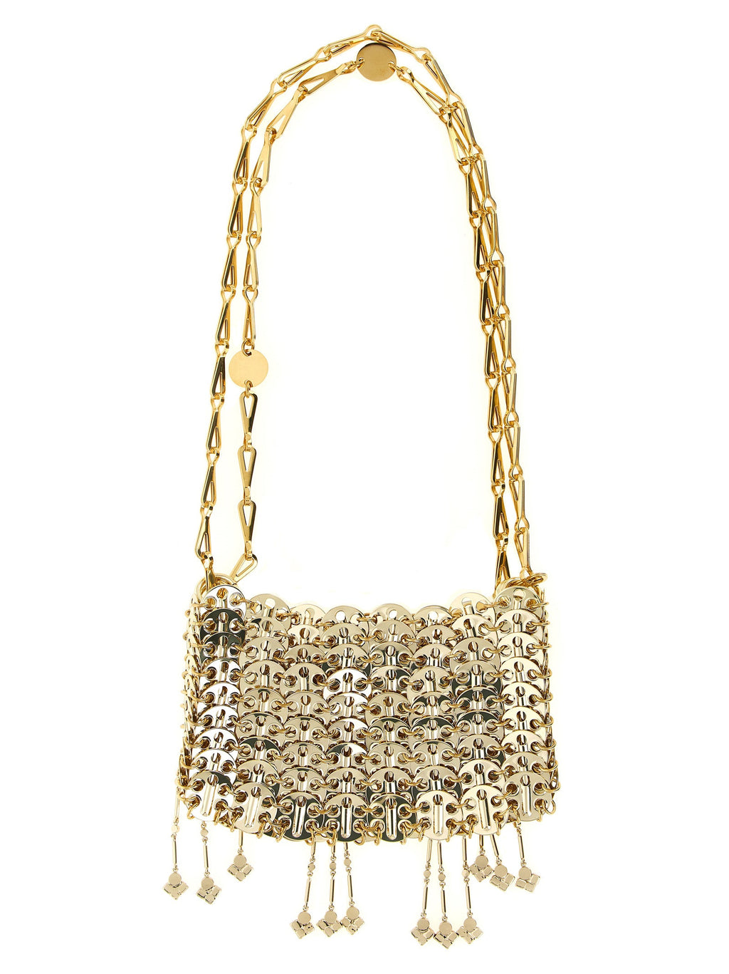 Schultertasche aus goldfarbenem Edelstahl Paco Rabanne