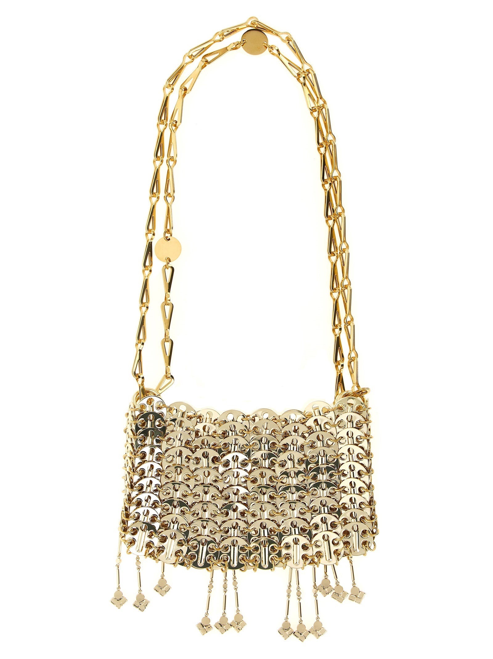 Schultertasche aus goldfarbenem Edelstahl Paco Rabanne