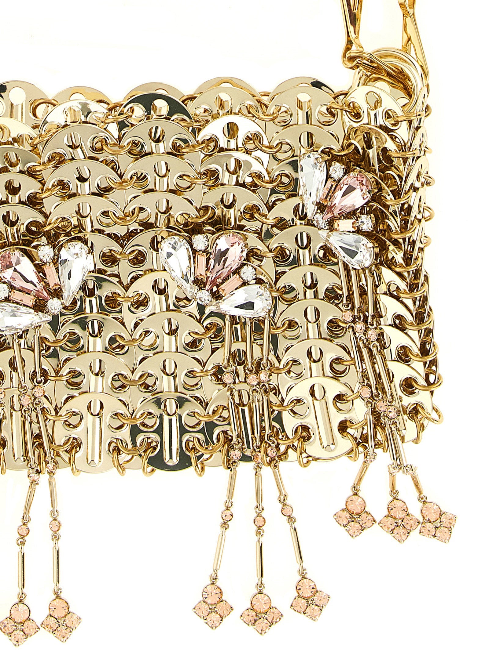 Schultertasche aus goldfarbenem Edelstahl Paco Rabanne