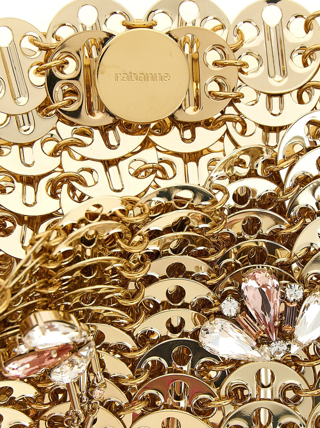 Schultertasche aus goldfarbenem Edelstahl Paco Rabanne