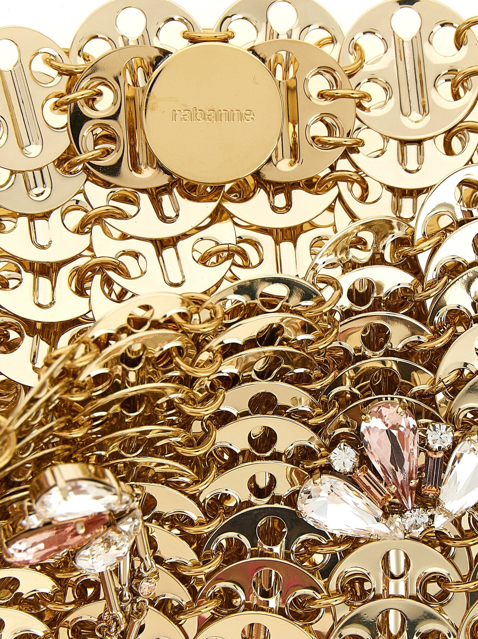 Schultertasche aus goldfarbenem Edelstahl Paco Rabanne