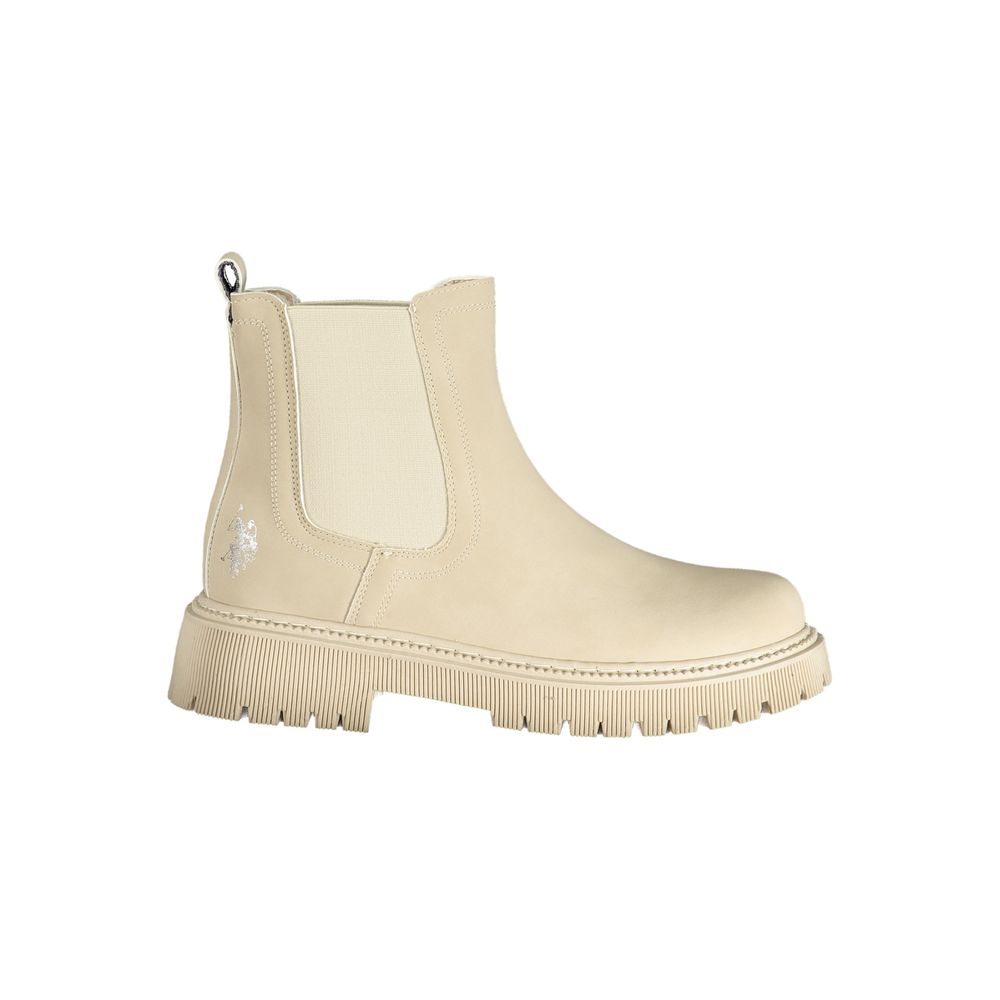 Beige Polyurethane Damen-Stiefeletten U.S. POLO ASSN.