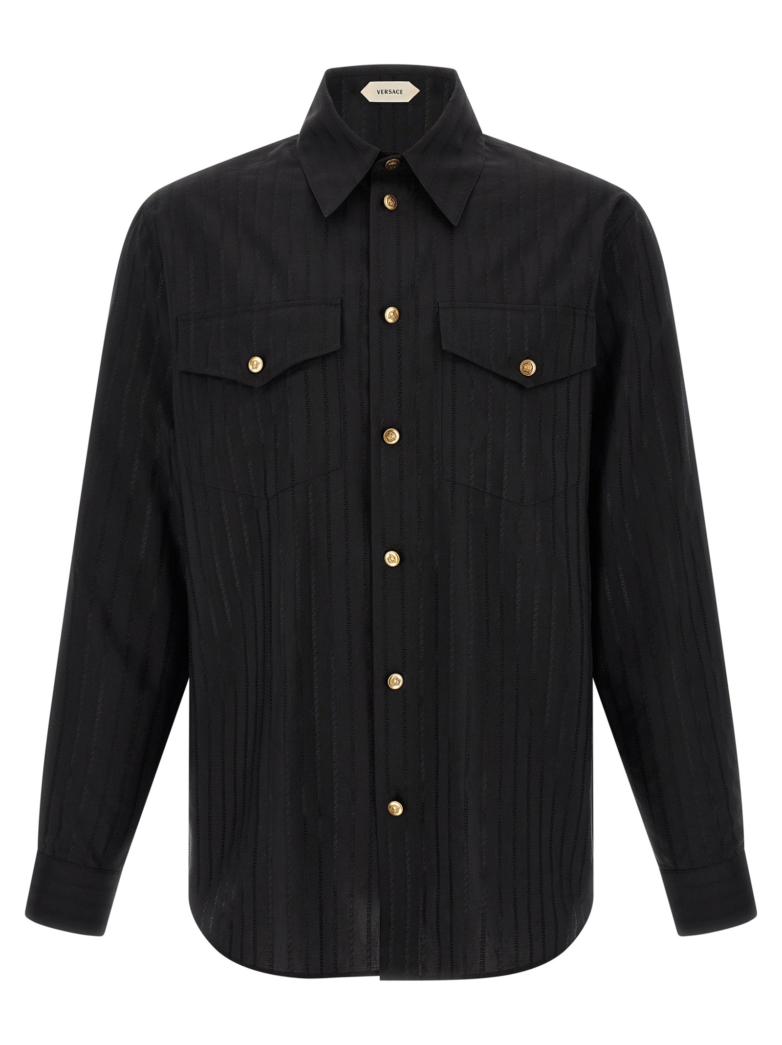 Schwarze Baumwollbluse Versace