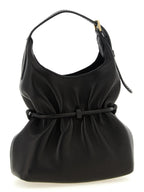 Schwarze Lammleder-Schultertasche Balmain