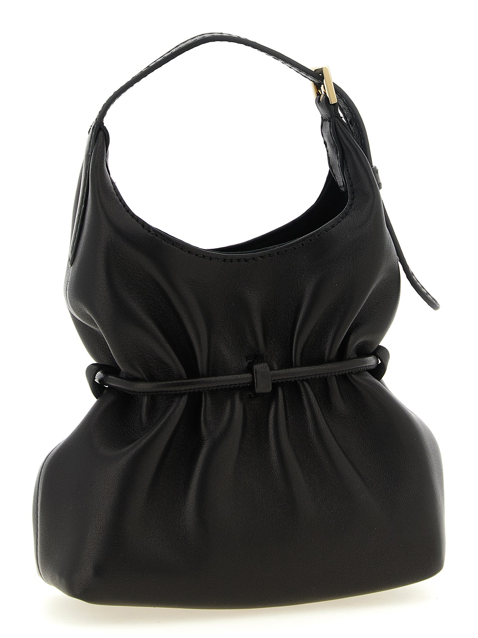 Schwarze Lammleder-Schultertasche Balmain