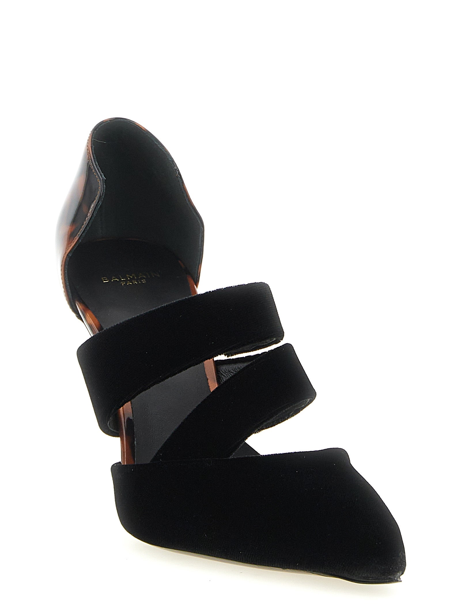 Schwarze Pumps aus Viskose mit hohem Absatz Balmain
