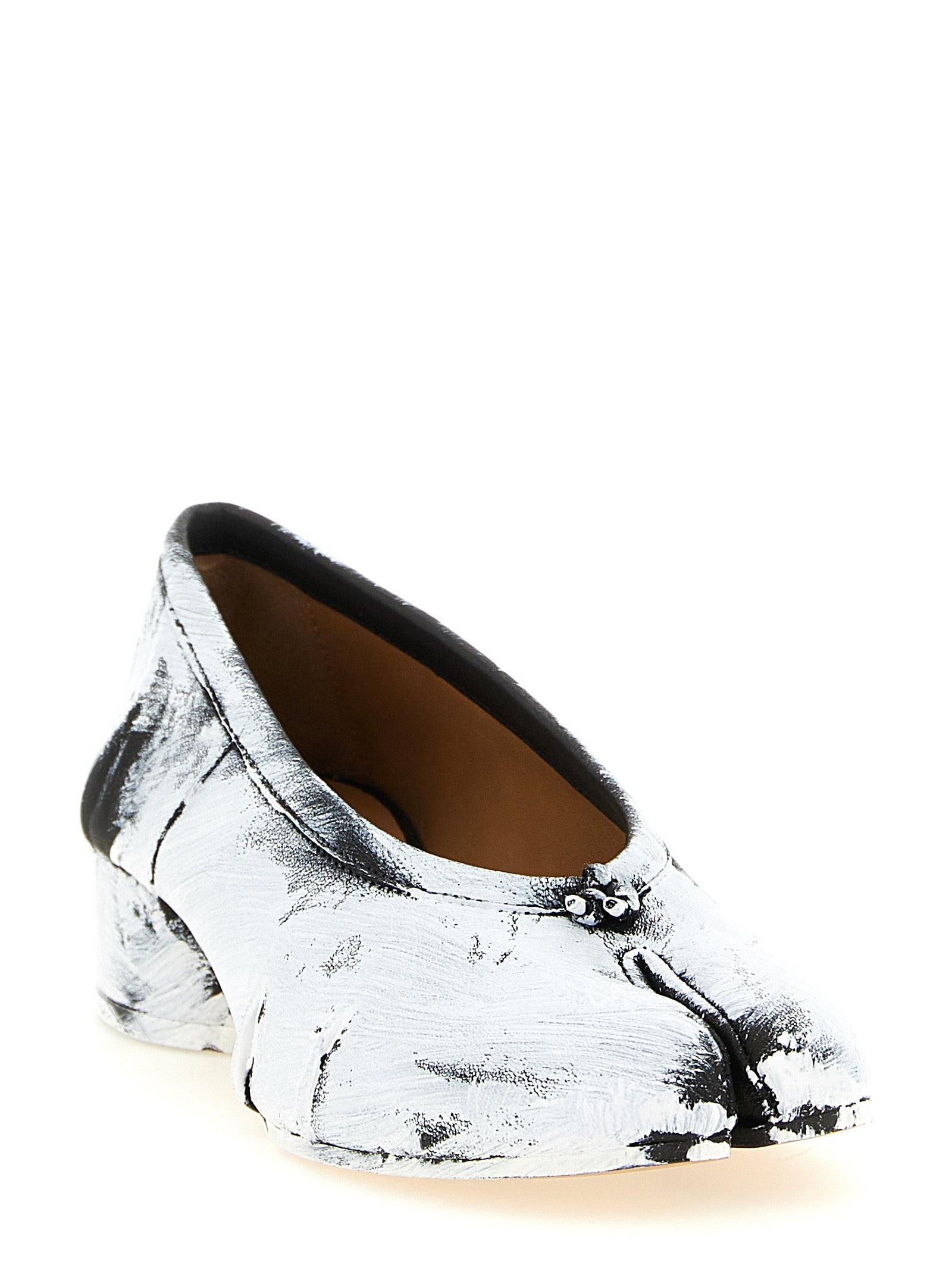 Zweifarbige Pumps aus Lammleder mit mittlerem Absatz Maison Margiela