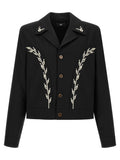 Schwarze Polyester-Jacke in voller Länge Amiri