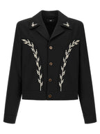 Schwarze Polyester-Jacke in voller Länge Amiri
