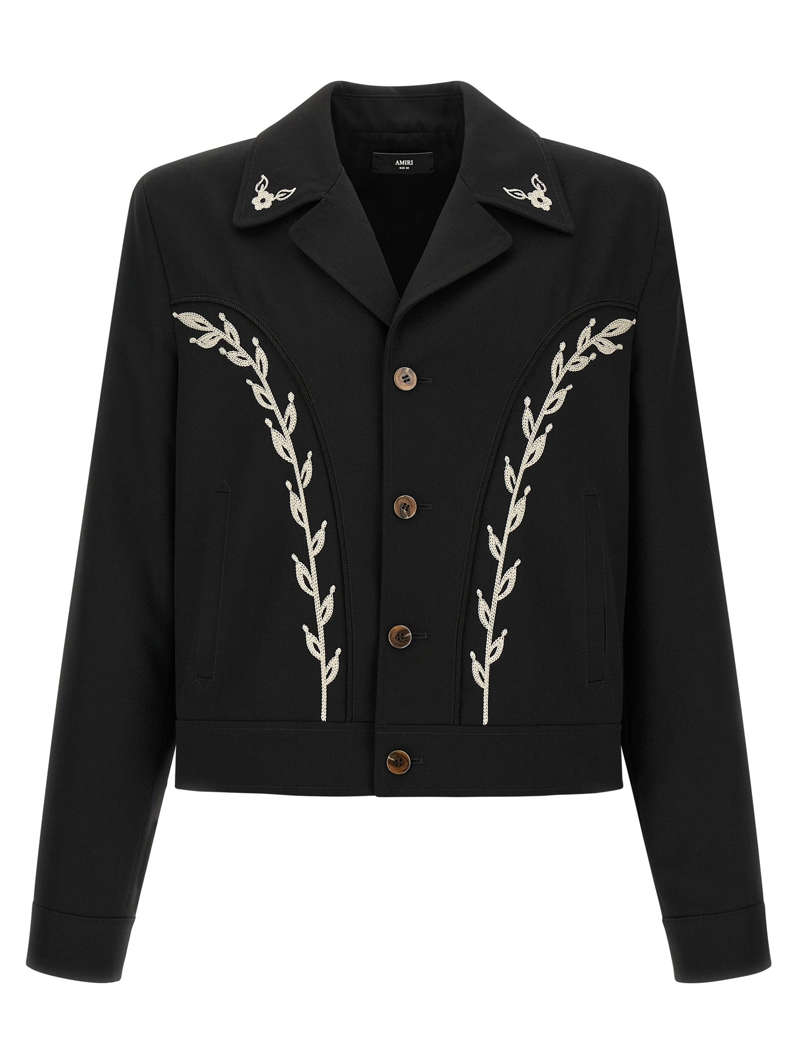 Schwarze Polyester-Jacke in voller Länge Amiri