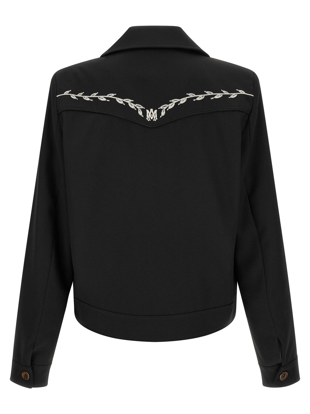 Schwarze Polyester-Jacke in voller Länge Amiri
