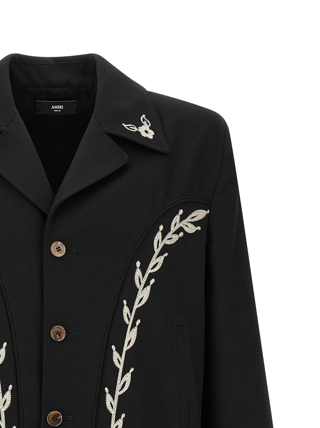 Schwarze Polyester-Jacke in voller Länge Amiri