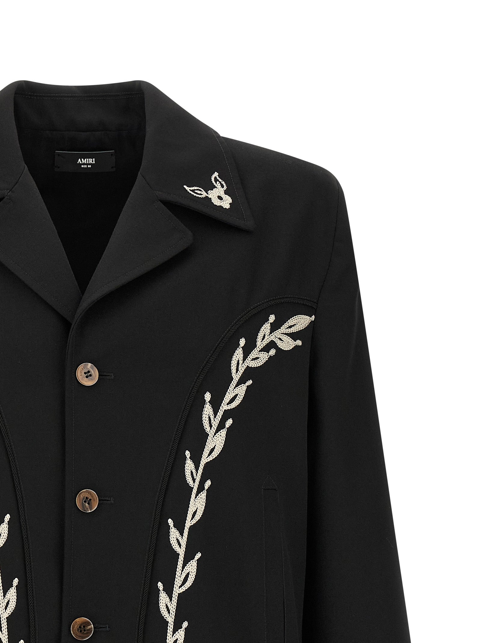 Schwarze Polyester-Jacke in voller Länge Amiri