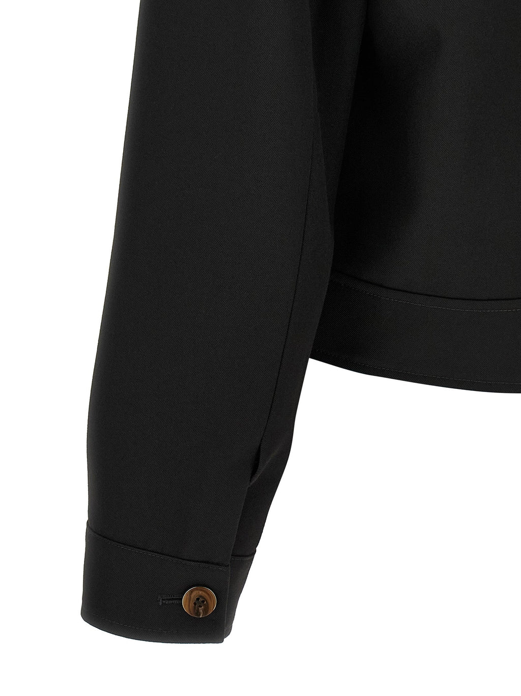 Schwarze Polyester-Jacke in voller Länge Amiri