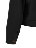 Schwarze Polyester-Jacke in voller Länge Amiri