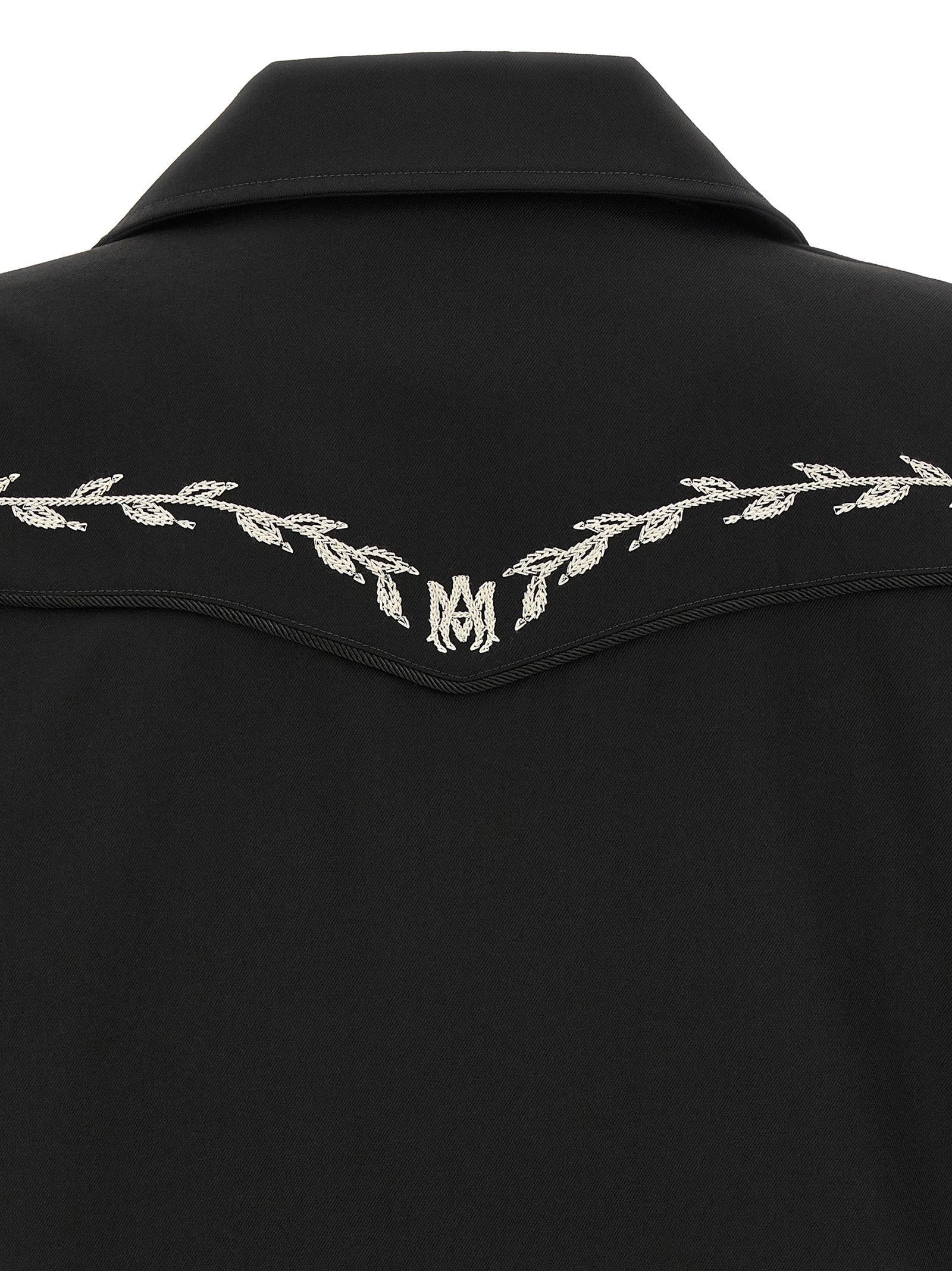 Schwarze Polyester-Jacke in voller Länge Amiri
