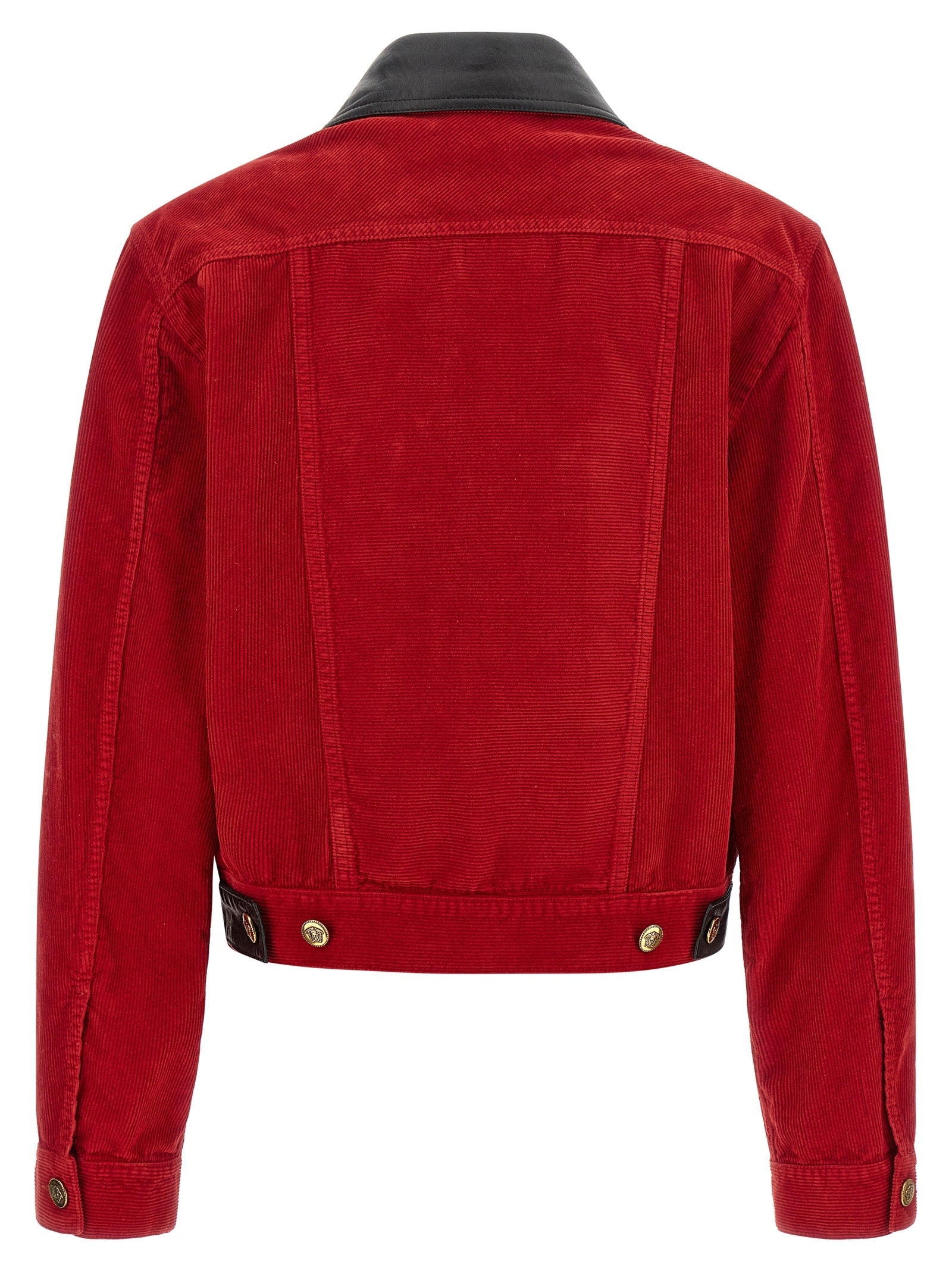 Rote Baumwolljacke in voller Länge Versace