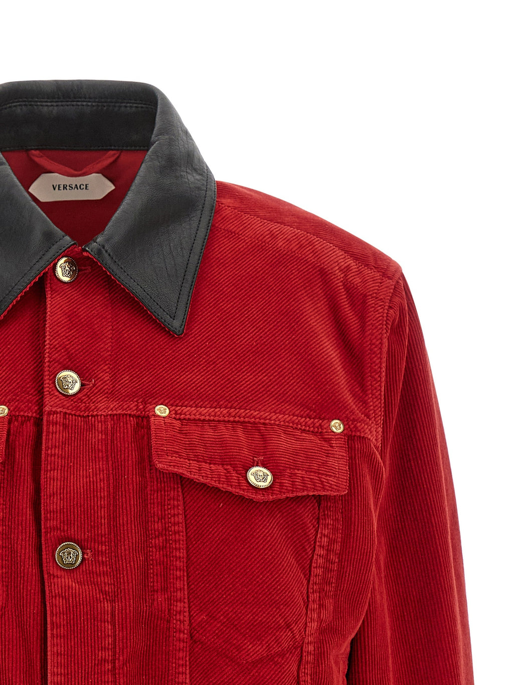 Rote Baumwolljacke in voller Länge Versace
