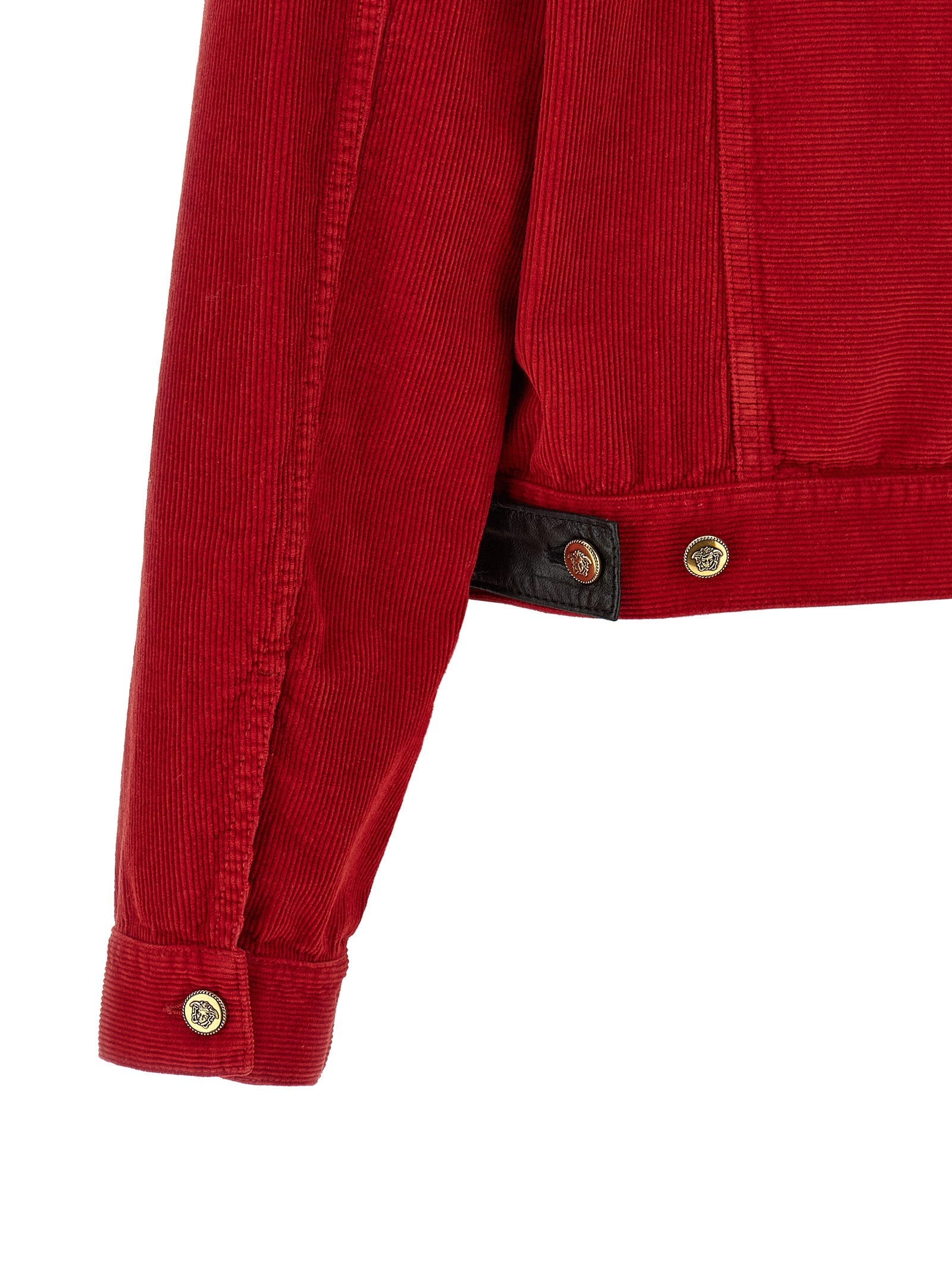 Rote Baumwolljacke in voller Länge Versace