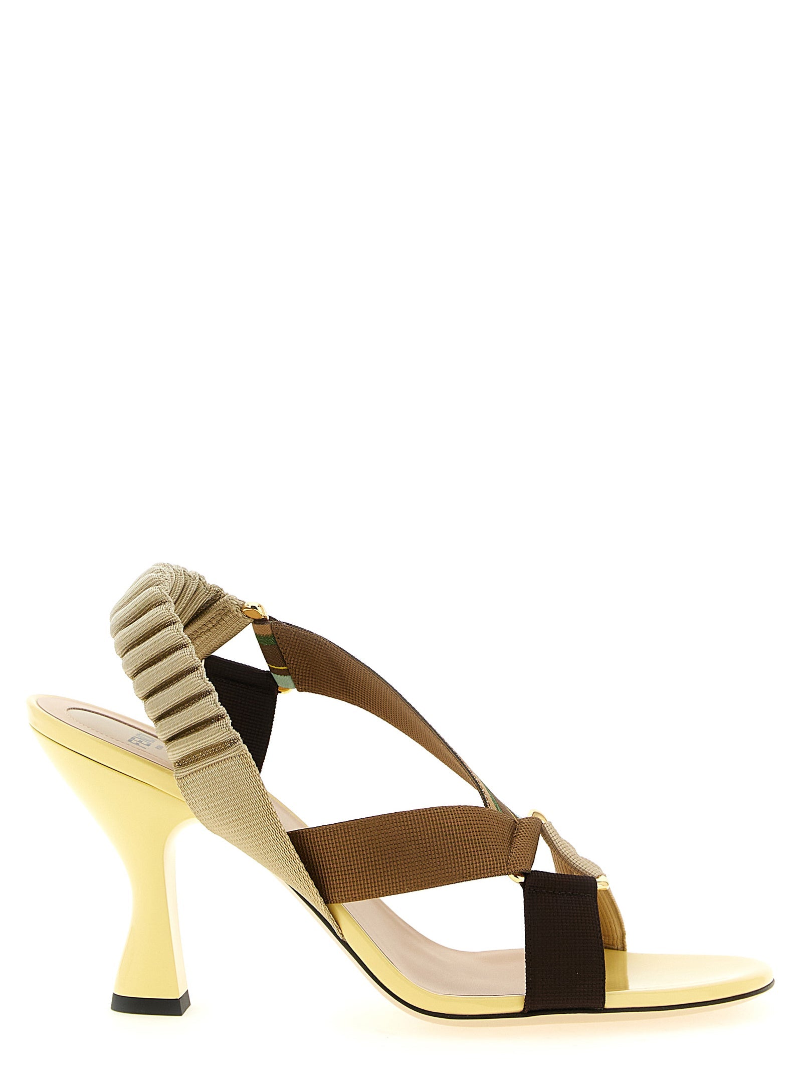 Midi-Absatzpumps aus mehrfarbiger Viskose Fendi