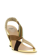 Midi-Absatzpumps aus mehrfarbiger Viskose Fendi