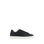 Schwarze Bos Taurus Kalbsleder Low-Top-Sneaker Versace