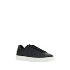 Schwarze Bos Taurus Kalbsleder Low-Top-Sneaker Versace