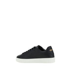 Schwarze Bos Taurus Kalbsleder Low-Top-Sneaker Versace