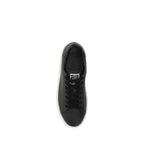 Schwarze Bos Taurus Kalbsleder Low-Top-Sneaker Versace