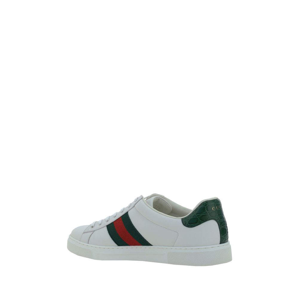 Weiße Low-Top-Sneaker aus Kalbsleder Bos Taurus Gucci