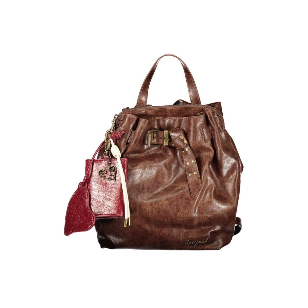 Brauner Rucksack aus Polyurethan für Damen Desigual