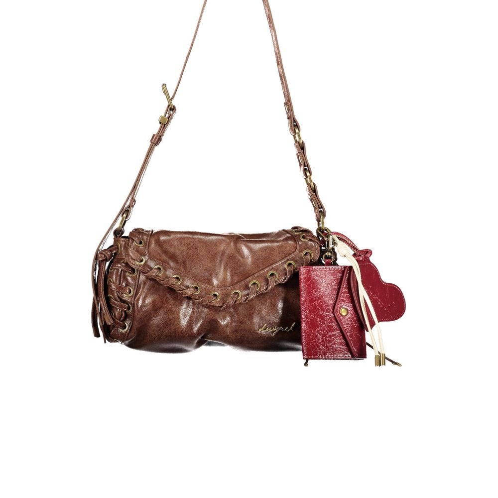 Braune Damenhandtasche aus Polyurethan Desigual