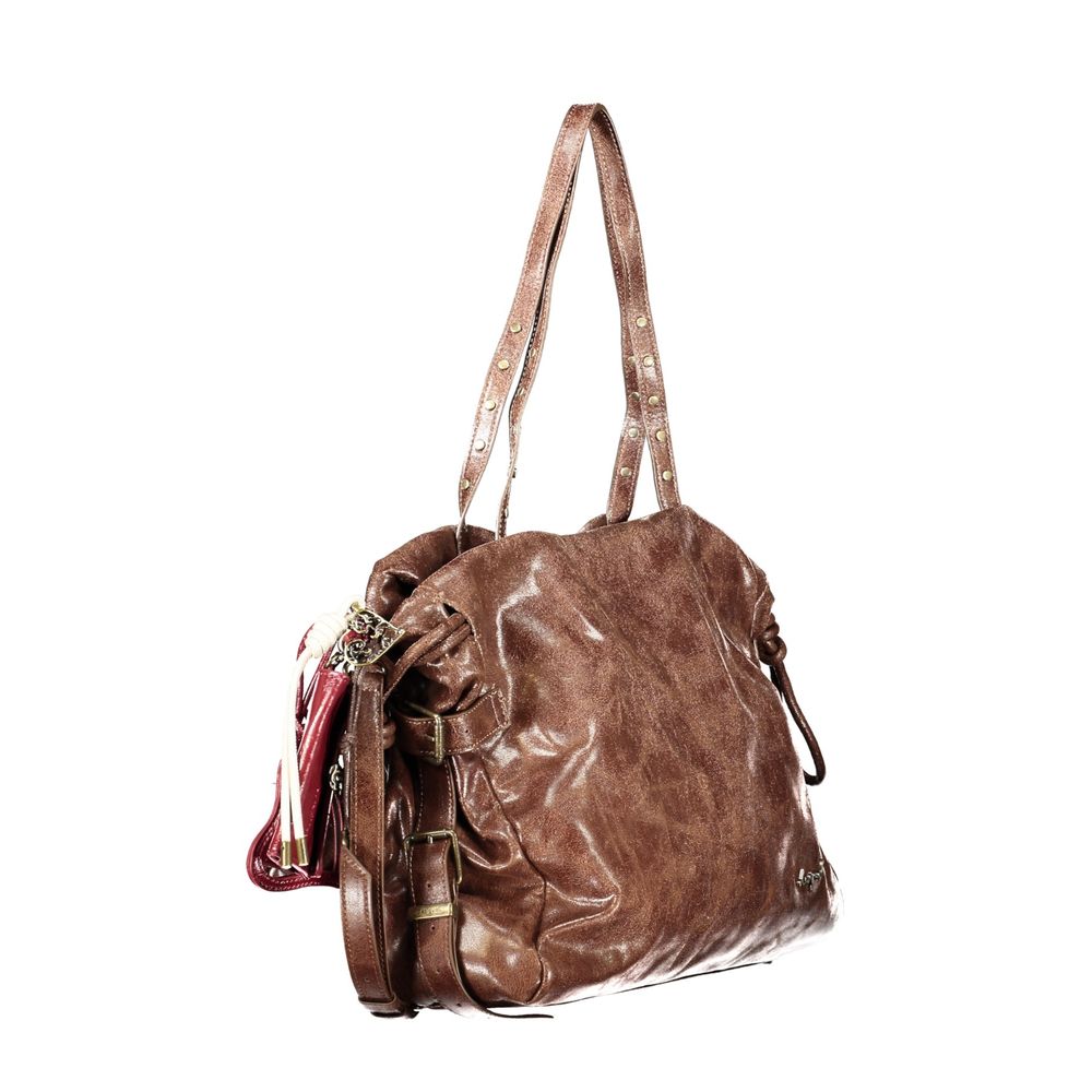 Braune Damenhandtasche aus Polyurethan Desigual