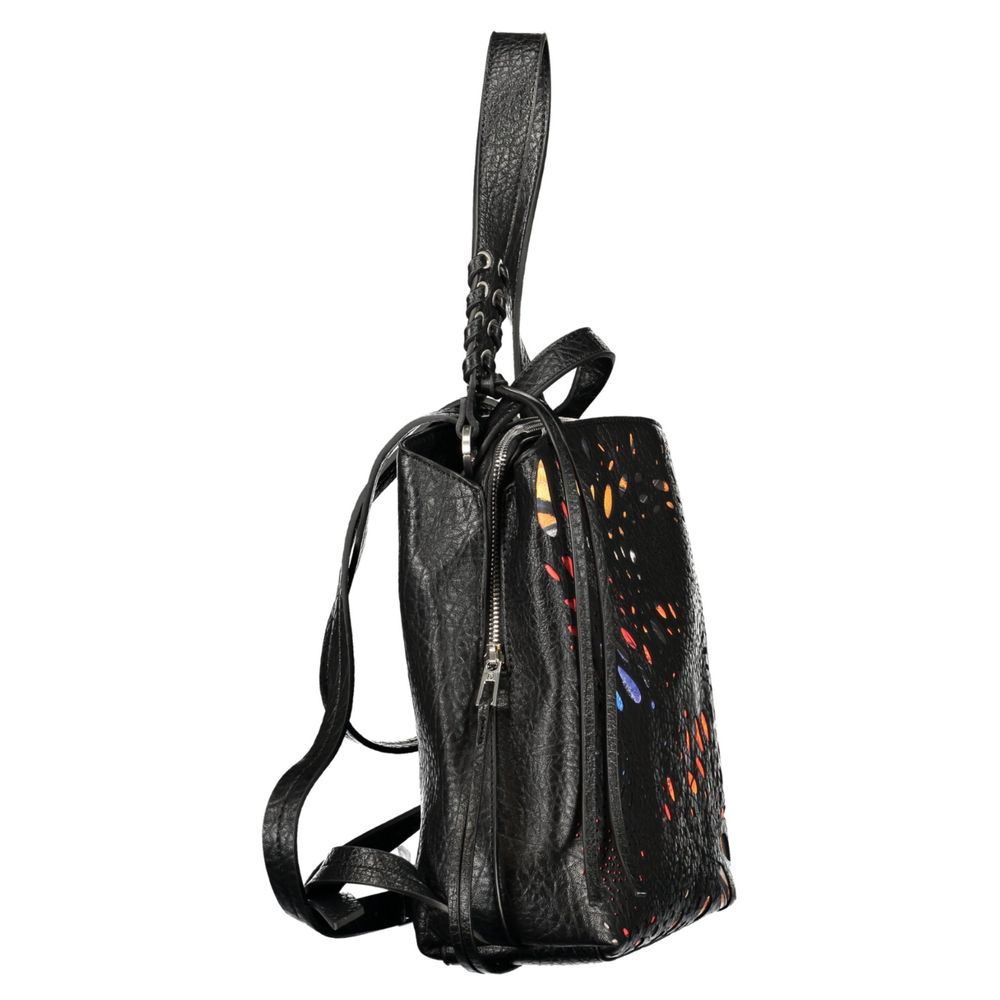 Schwarzer Rucksack aus Polyurethan für Damen Desigual