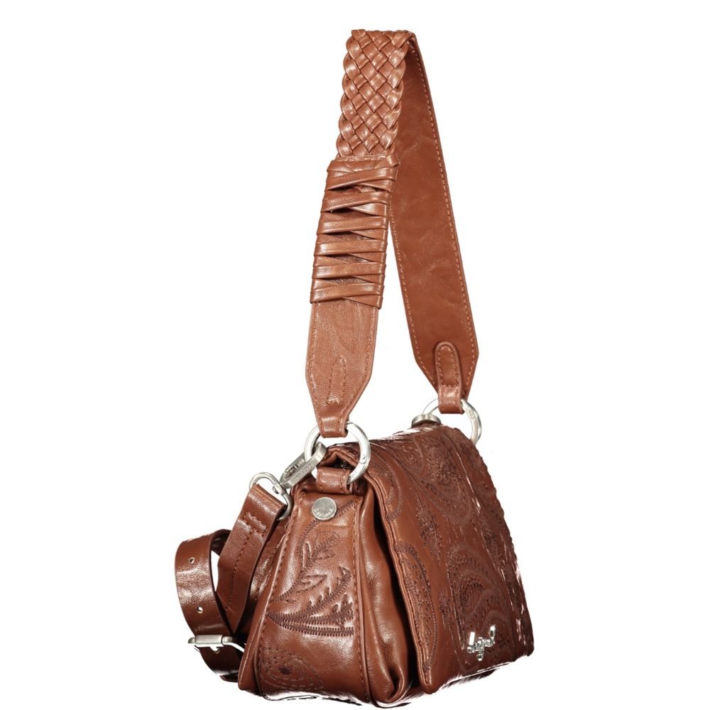 Braune Damenhandtasche aus Polyurethan Desigual