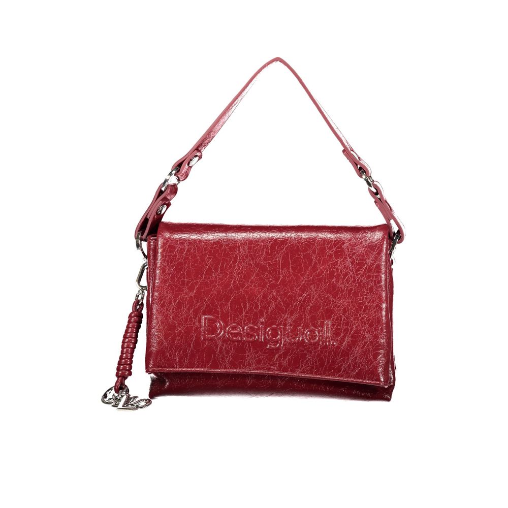 Rote Damen-Schultertasche aus Polyurethan Desigual