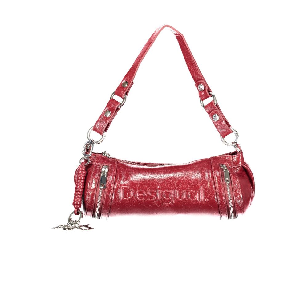Damen-Tasche aus Polyurethan in Rosso mit verstellbarem Schultergurt Desigual